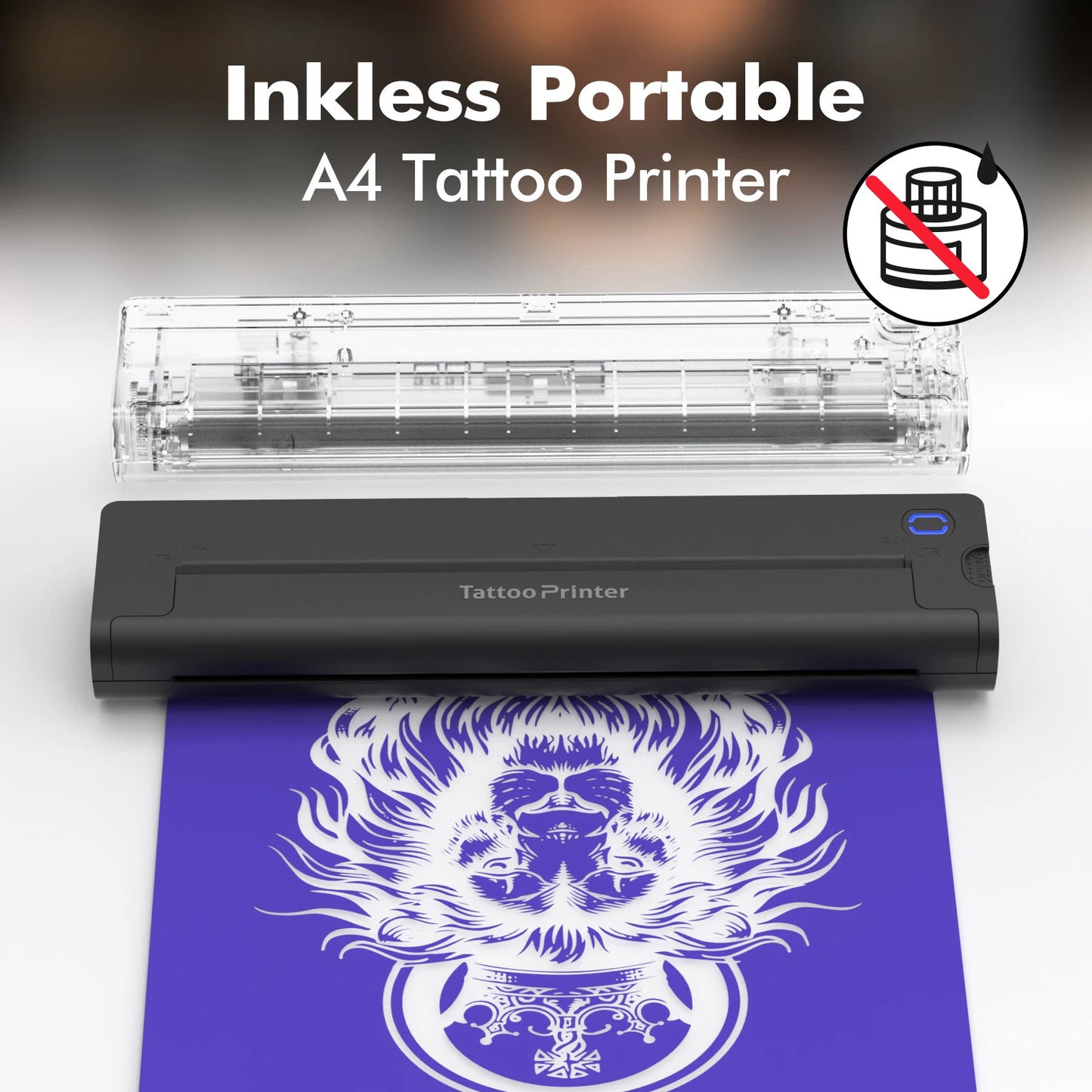 Mini Portable A4 Thermal Printer with 50 Tattoo Papers