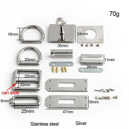 Rectangle Silver Bag Hanger Clasps 5 Set Pack