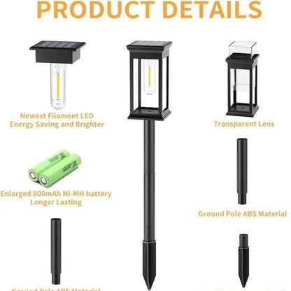 Warm Glow Solar Garden Path Lights Outdoor Set of 10