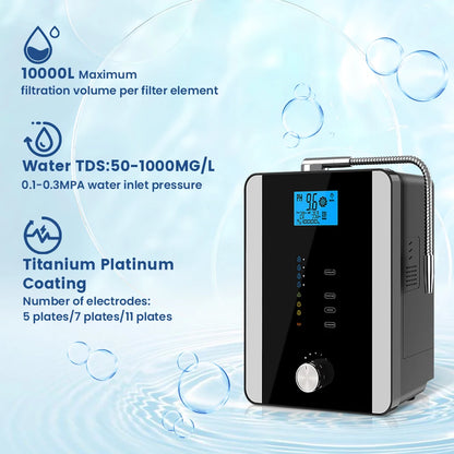 Alkaline Water Ionizer Machine with 11 Platinum Plates