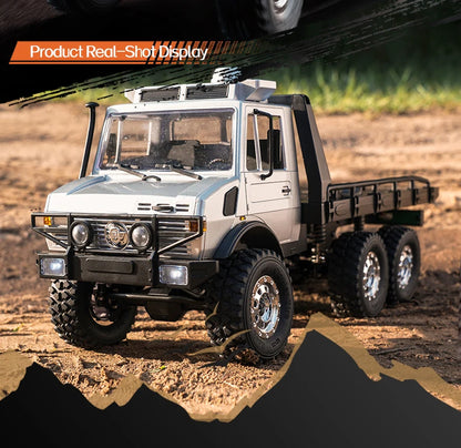 Heavy Duty 6 Wheel RC Climbing Truck LED Lights Silver