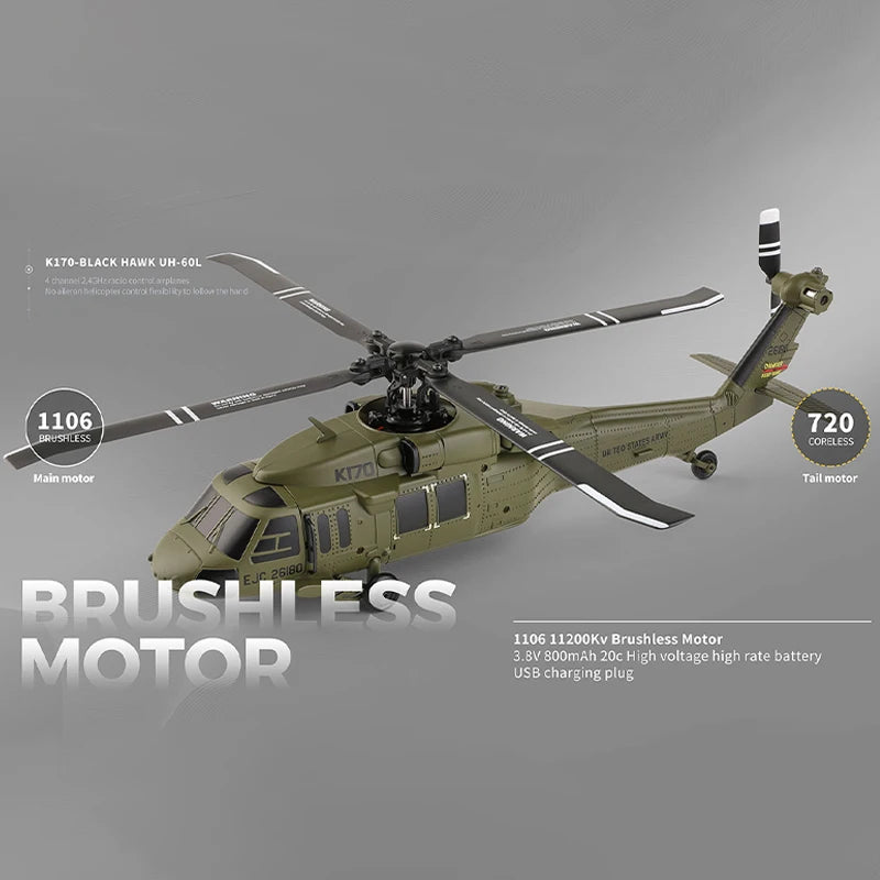 K170 Remote Control Helicopter 4CH Stable Flight