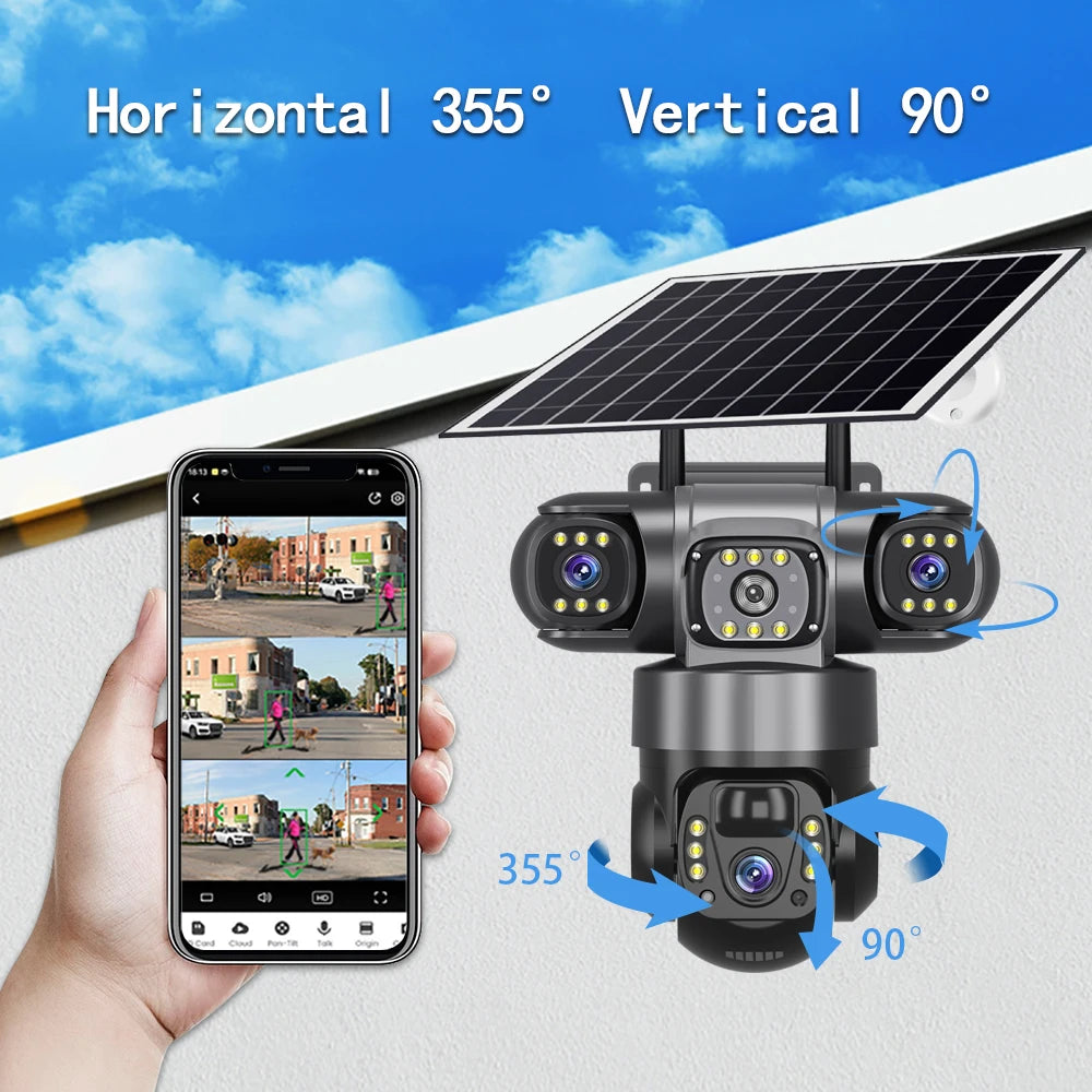 4G Solar Outdoor CCTV Camera 6K 12MP with Night Vision