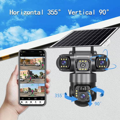4G Solar Outdoor CCTV Camera 6K 12MP with Night Vision