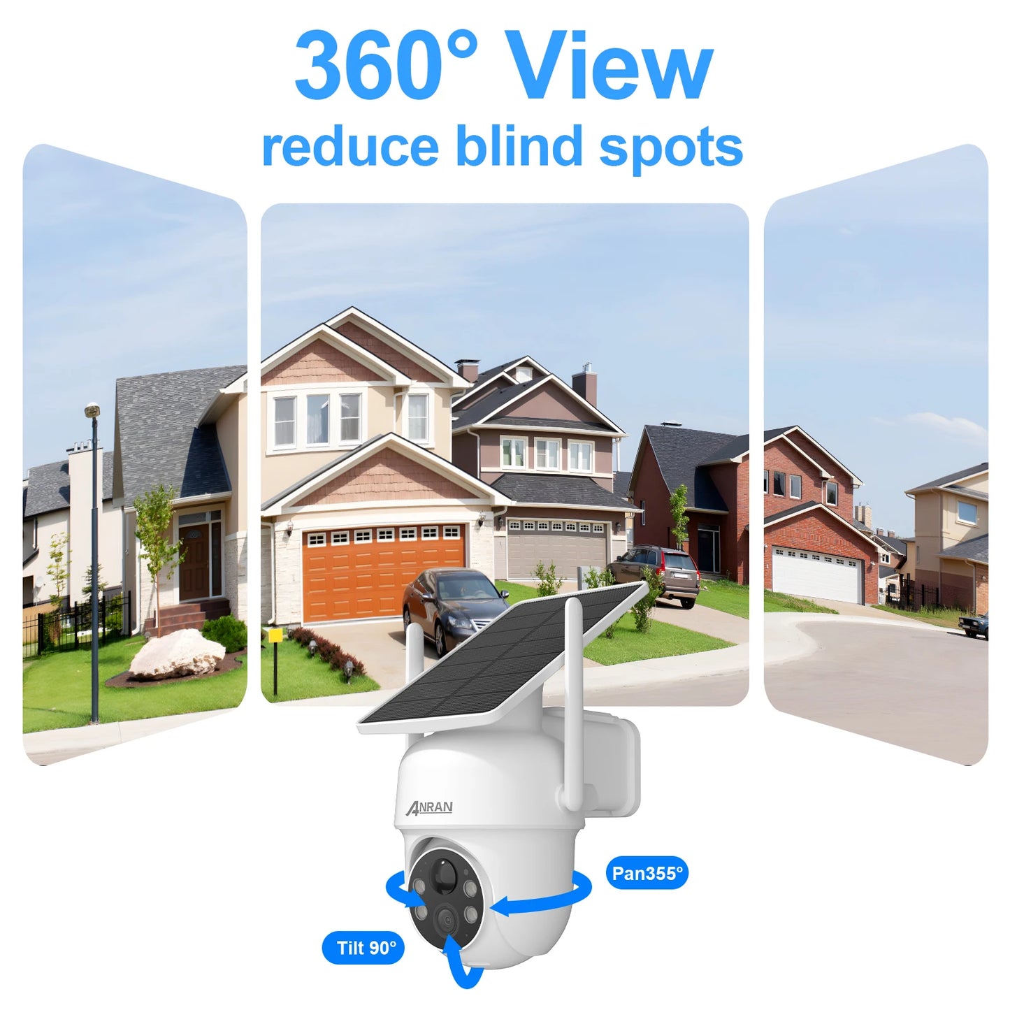 2K 3MP Wireless Solar Security Camera with PIR Detection