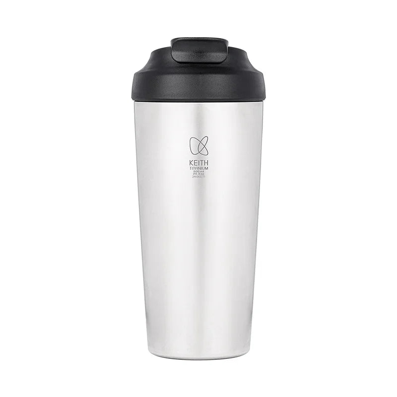 600ml Titanium Vacuum Thermos Cup Insulated Travel Mug Straw
