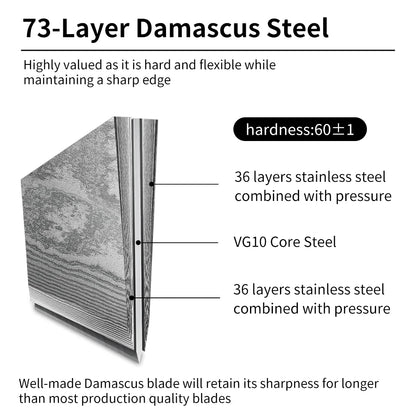 3-Piece Damascus Steel Kitchen Knife Set for Cooking