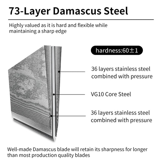3-Piece Damascus Steel Kitchen Knife Set for Cooking