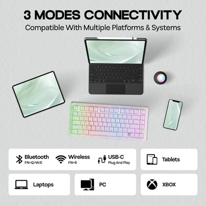 75% Wireless Mechanical Keyboard RGB Hot Swap QMK VIA
