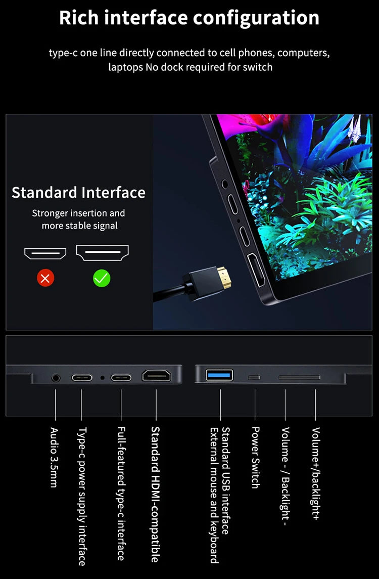 13.3-Inch 4K OLED Portable Monitor Touchscreen USB-C