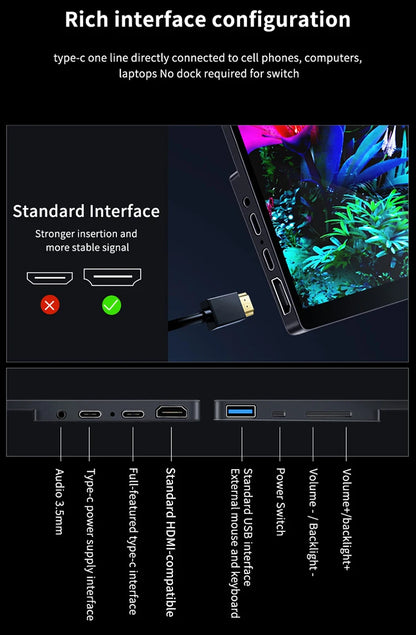 13.3-Inch 4K OLED Portable Monitor Touchscreen USB-C