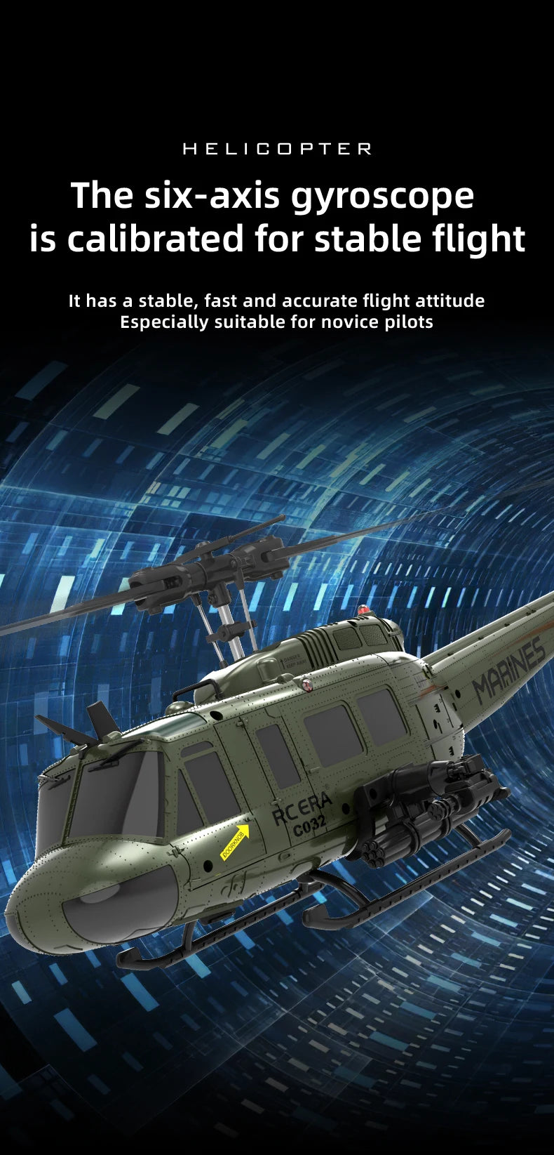 Green RC Helicopter Brushless Motor One Key 3D Flip