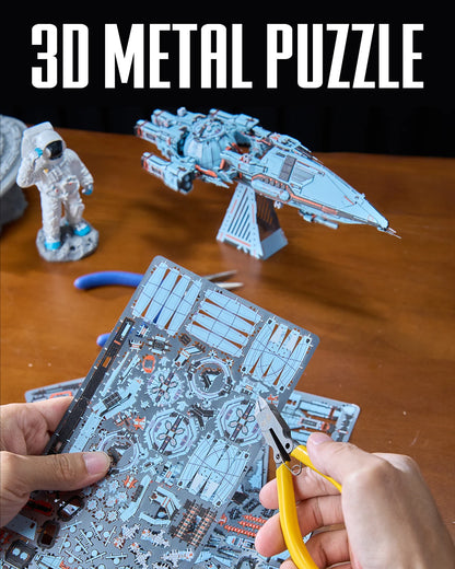 DIY Metal Assembly Puzzle Blue Space Collectible Craft