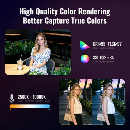 Portable 60W RGB Fill Light for Vlogging Live Streaming