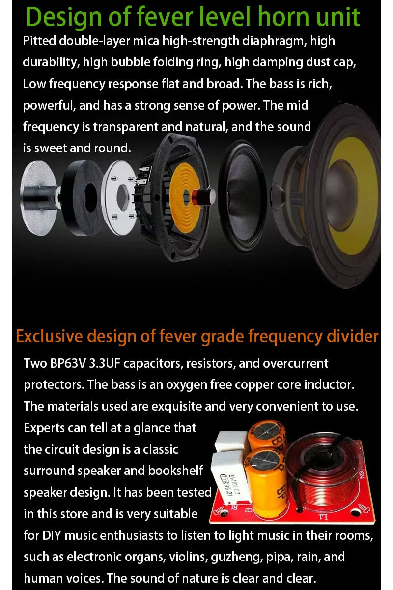 5.5" Loudspeakers for Home Amplifier Audio Setup