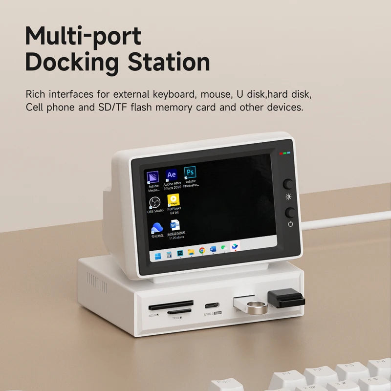 3.5 Inch IPS USB-C Mini Monitor CPU RAM HDD Display