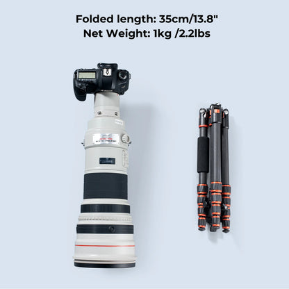 Lightweight Travel Tripod 152cm Supports 8kg Cameras