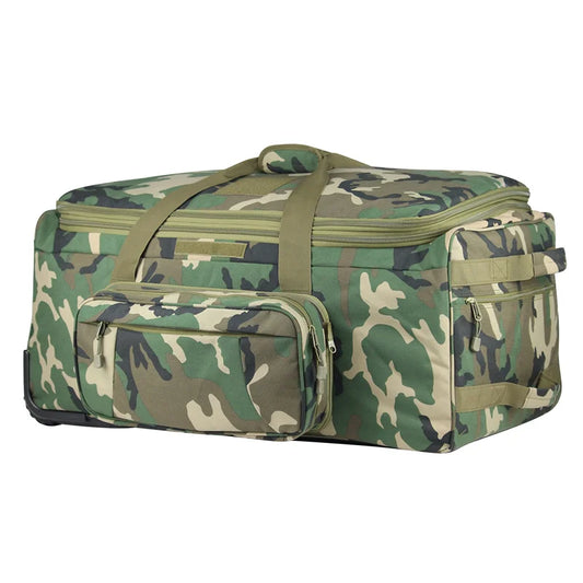 Large 124L Woodland Camo Luggage Duffel with Wheels