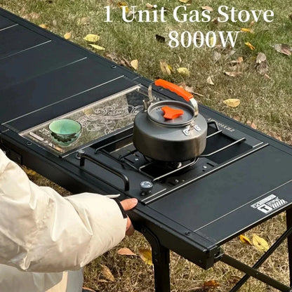 8000W 3 Burner Portable Gas Camping Stove Stainless Steel