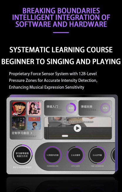 White Guitar Bundle with Bag Speaker & Microphone