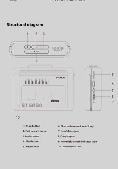 Purple Portable Cassette Player Retro Stereo