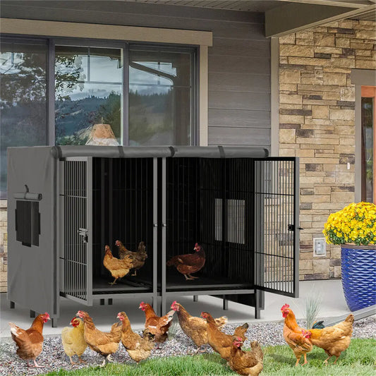Large Steel Pet Kennel Cage with Removable Floor Trays