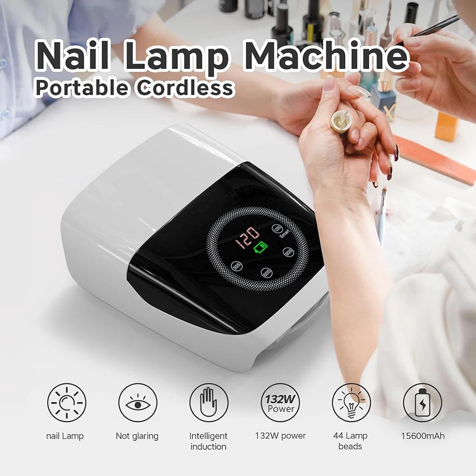 Portable White Hybrid UV LED Nail Lamp with Sensor