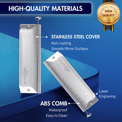 Portable 12 Hole Chromatic Harmonica Key G