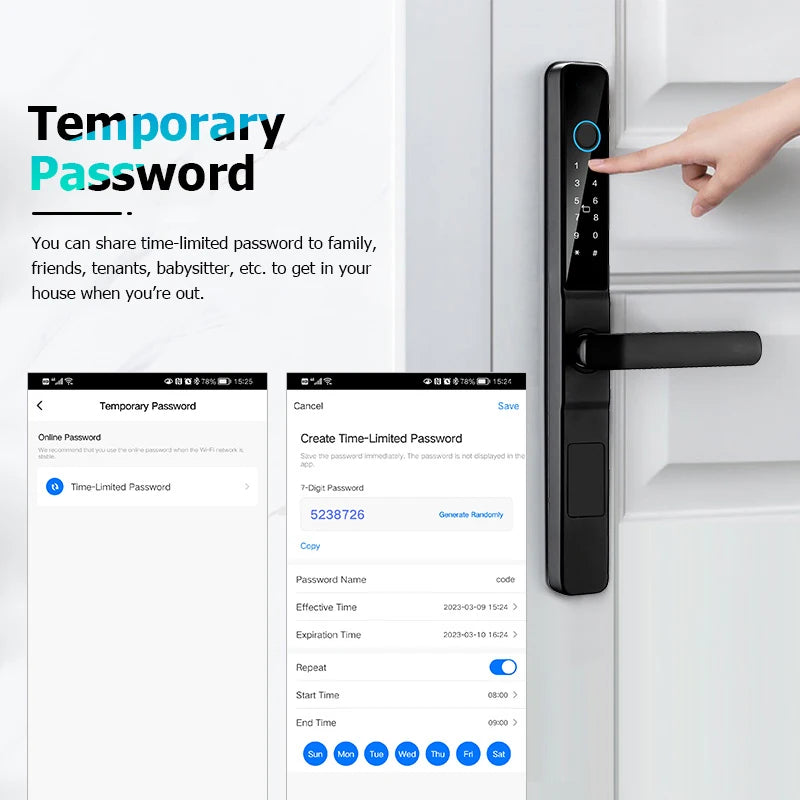Smart WiFi Fingerprint Door Lock with Keyless Entry
