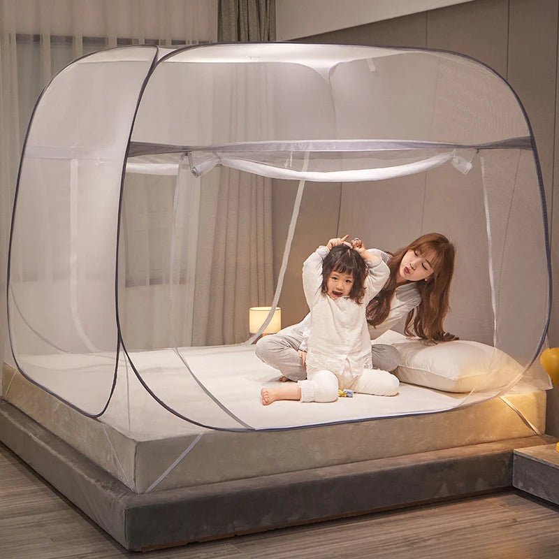 One Touch Pop Up Mosquito Net 180x200 Blue Full Cover