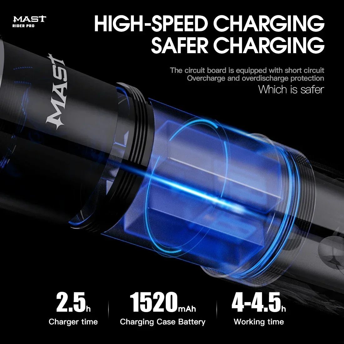 Professional Wireless Tattoo Pen Brushless Motor 1520mAh Battery