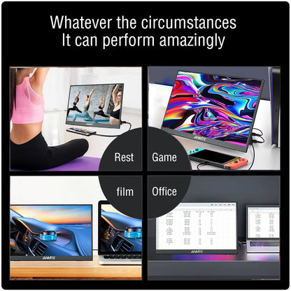 16 Inch Portable Travel Monitor 1200P Laptop Console Display