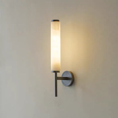 2 Piece Black Marble LED Wall Lights 3000K Warm Glow