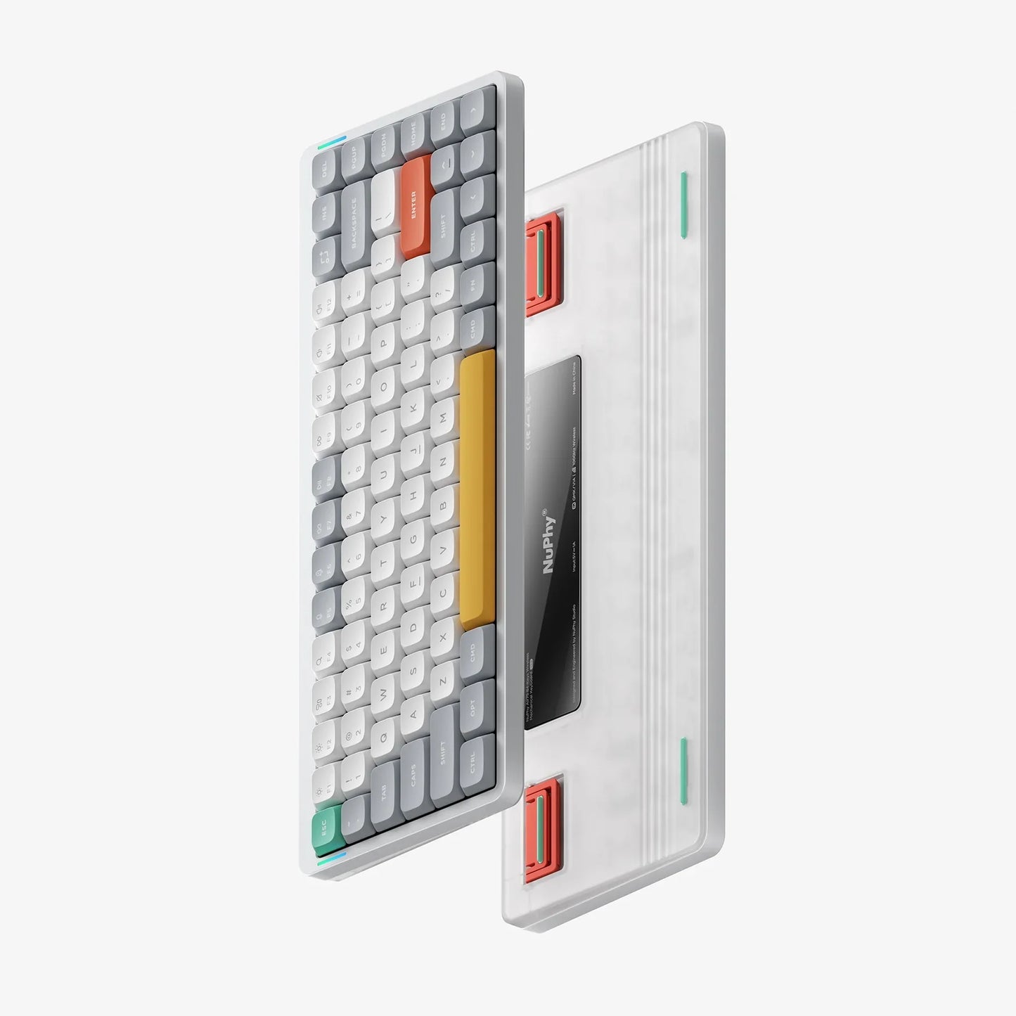 Slim White Mechanical Keyboard 75% Wireless Red Switch