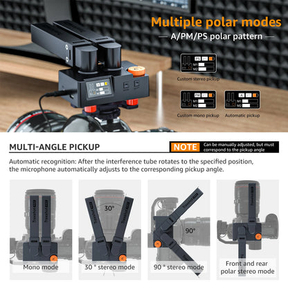 Transformable Shotgun Microphone for Camera Phone PC and Tablet