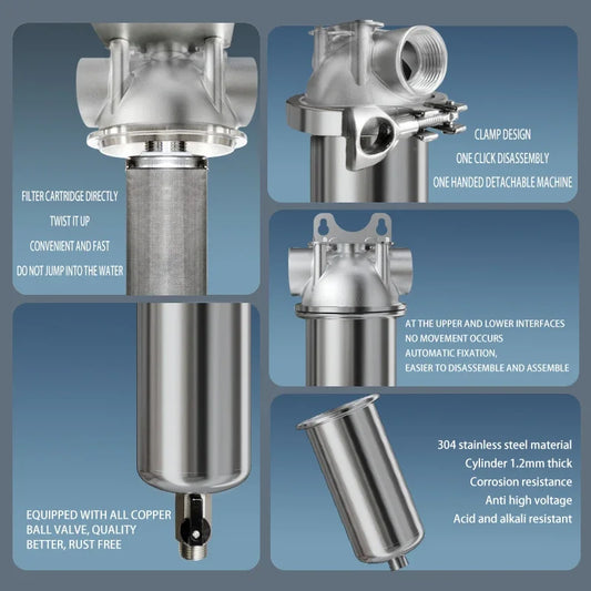 Compact DN20 6 Inch Stainless Steel Water Filter