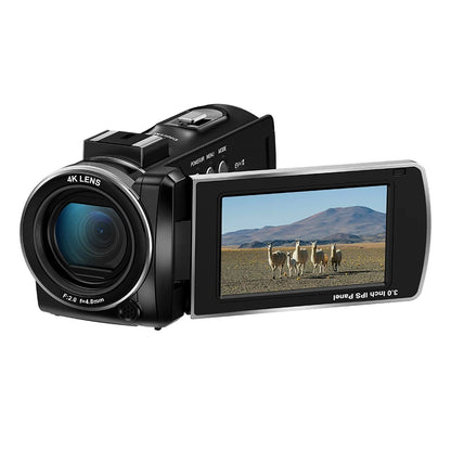 4K Vlogging Camcorder with IR Night Vision 18X Zoom