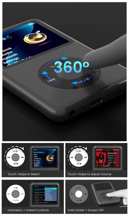 Portable 64GB HiFi Music Player with Bluetooth & FM