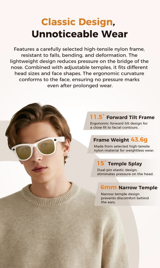 Colour Changing Smart Glasses 800W AI Translator Bluetooth
