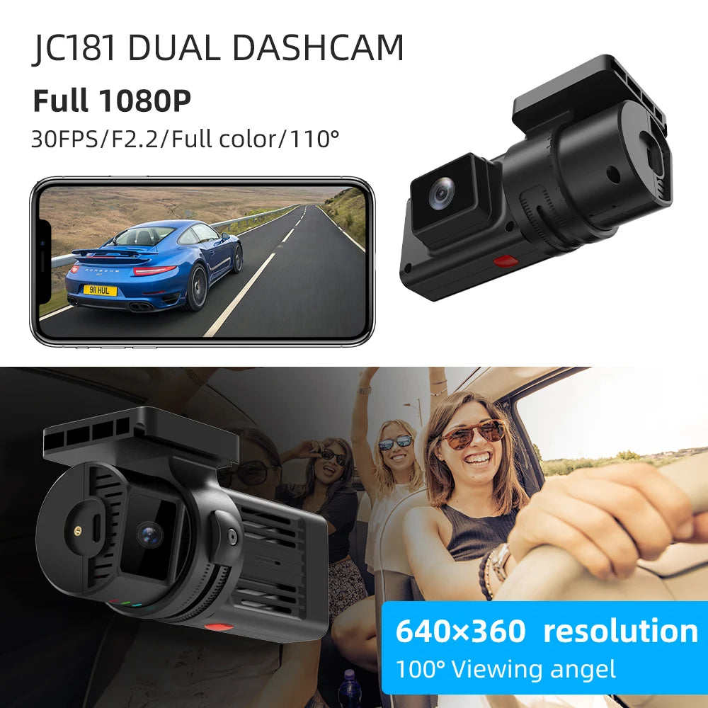 Rotatable Dual Lens Dash Cam with 4G Live Streaming