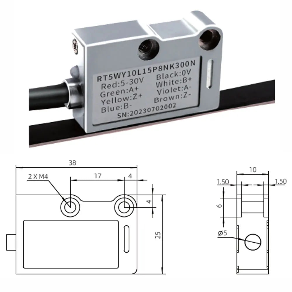 2m Non-Contact Magnetic Grating Encoder Measurement System