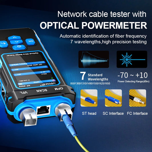 Professional Network Cable Tester with Optical Power Meter and VFL