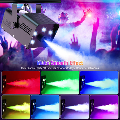 4 Piece Fog Machine Set with Colourful LED Stage Lighting