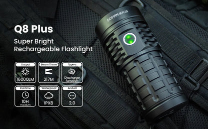 USB-C Rechargeable LED Torch 16000LM 6000K–6500K