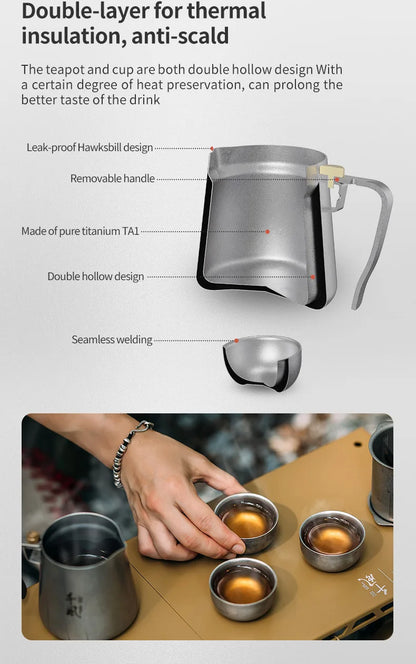 Portable Camping Tableware and Kettle Set