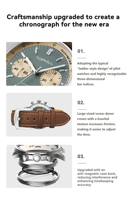 Pilot Chronograph Watch Sky Blue Military Edition