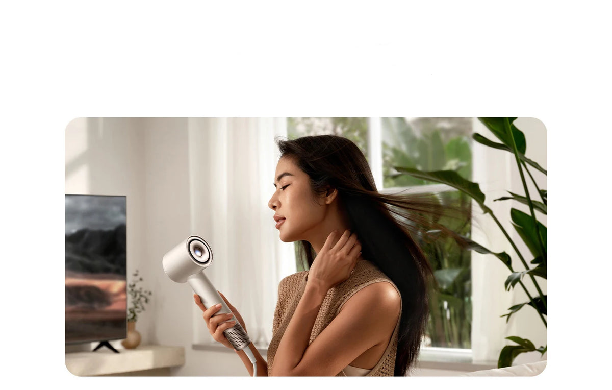 Portable Ionic Hair Dryer with Intelligent Heat Control White
