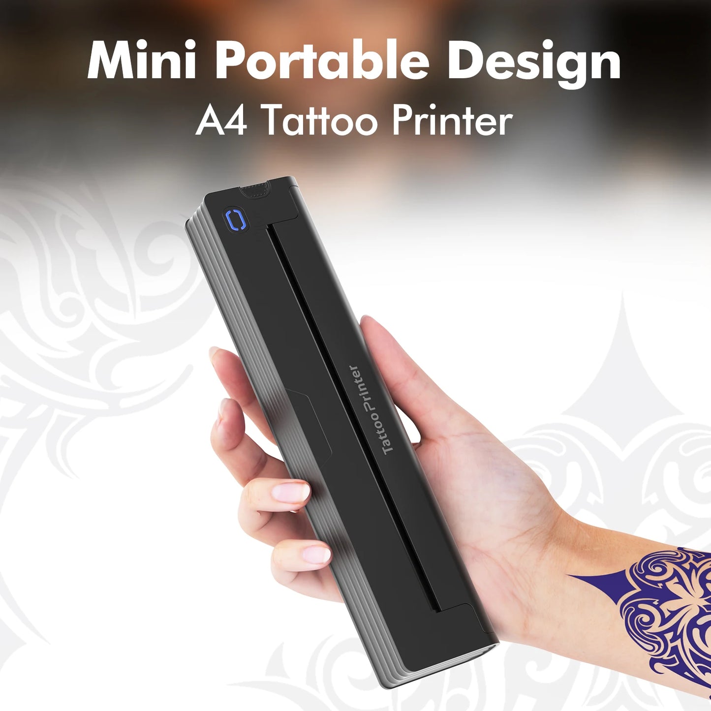 Mini Portable A4 Thermal Printer with 50 Tattoo Papers