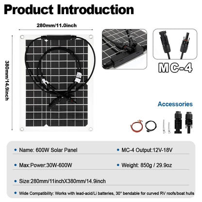 2400W Outdoor Solar Panel Kit with USB Charging