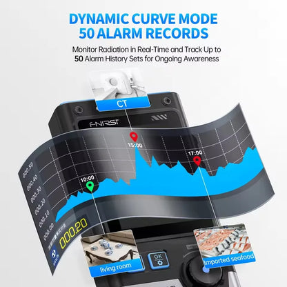 White Electromagnetic Radiation Meter with Temperature Display